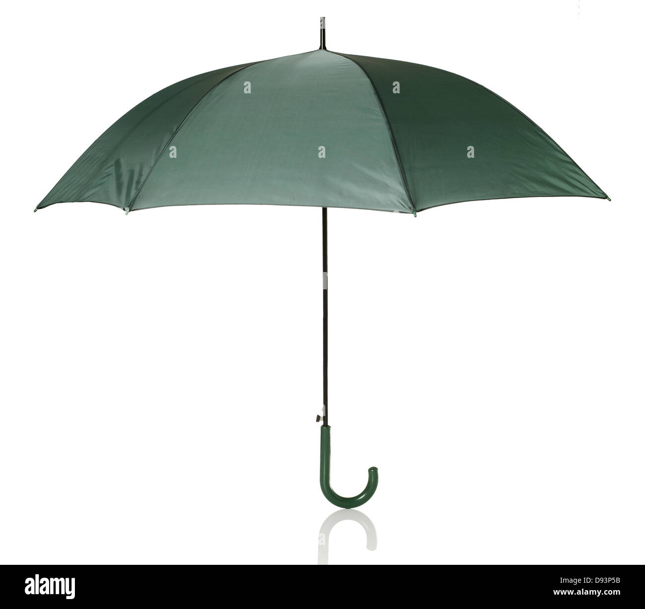 Green umbrella on white background Stock Photo - Alamy