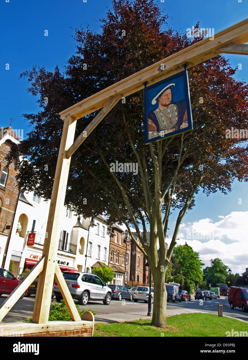View of replica gantry on Harrow on the Hill, Harrow, North West London