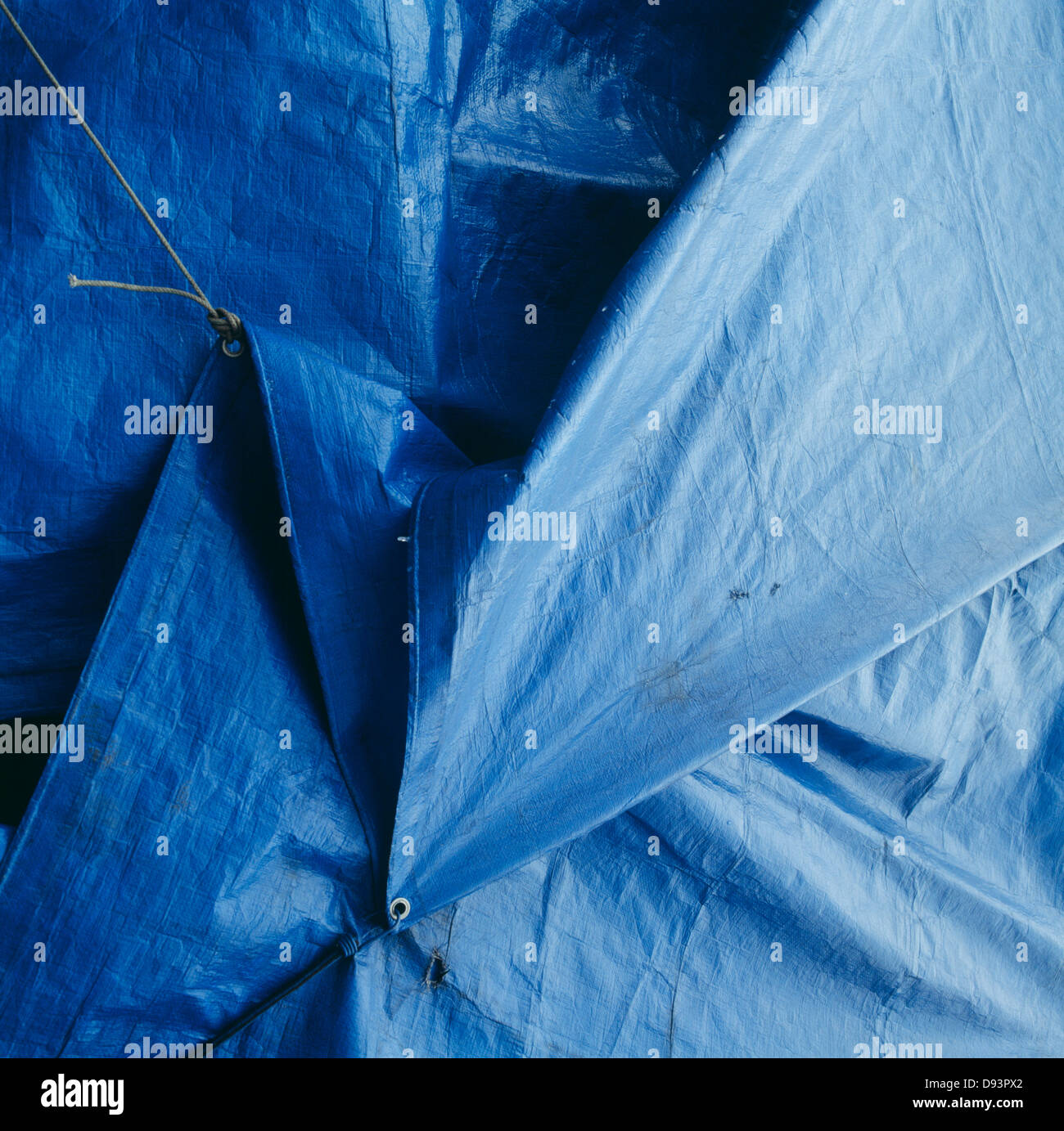 Blue plastic sheet, close-up Stock Photo - Alamy