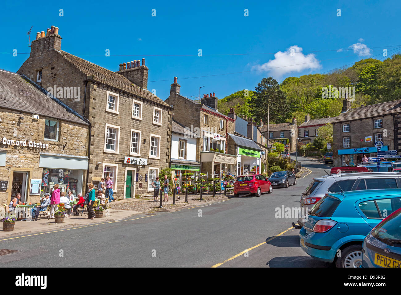 Settle town centre North Yorkshire North West England. Stock Photo