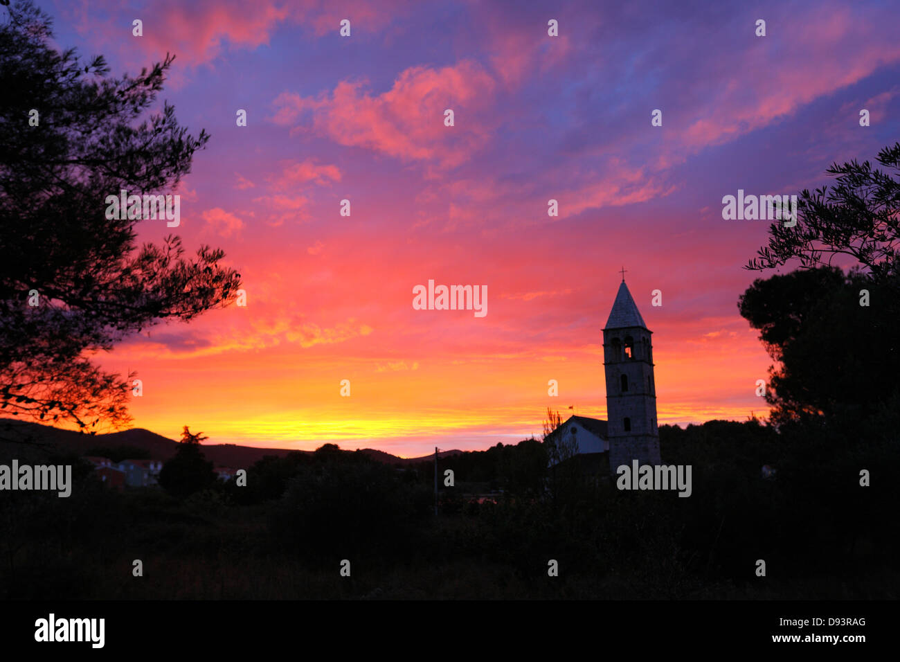Pasman sunset, Croatia Stock Photo
