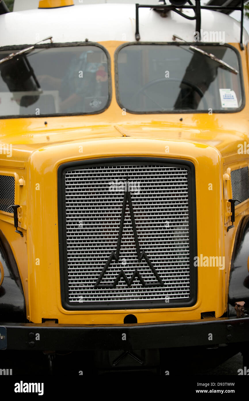 Old Fire Truck Converted to Camper Van Magirus-Deutz S 3500 Diesel Bedburg Cologne Germany Europe EU Stock Photo