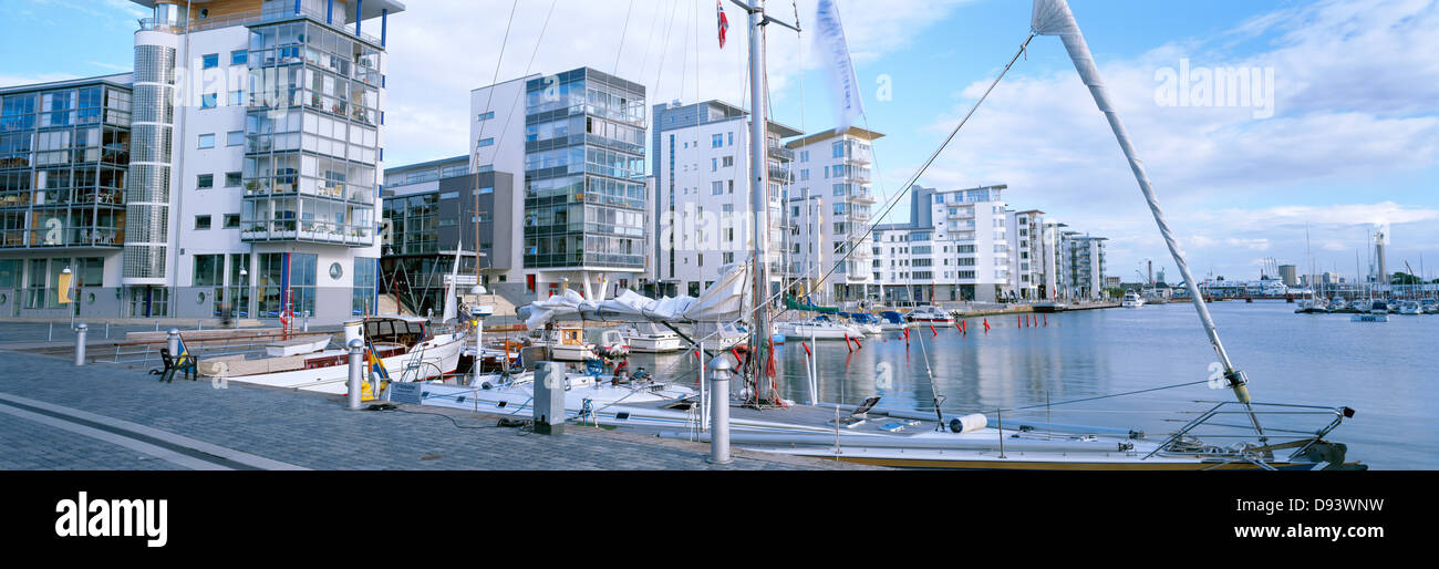 Houses by the harbour, Stock Photo Alamy