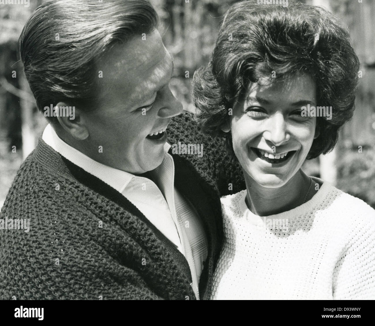 MATT MONRO (1930-1985) UK singer with wife Mickie Schuller about 1960 Stock Photo