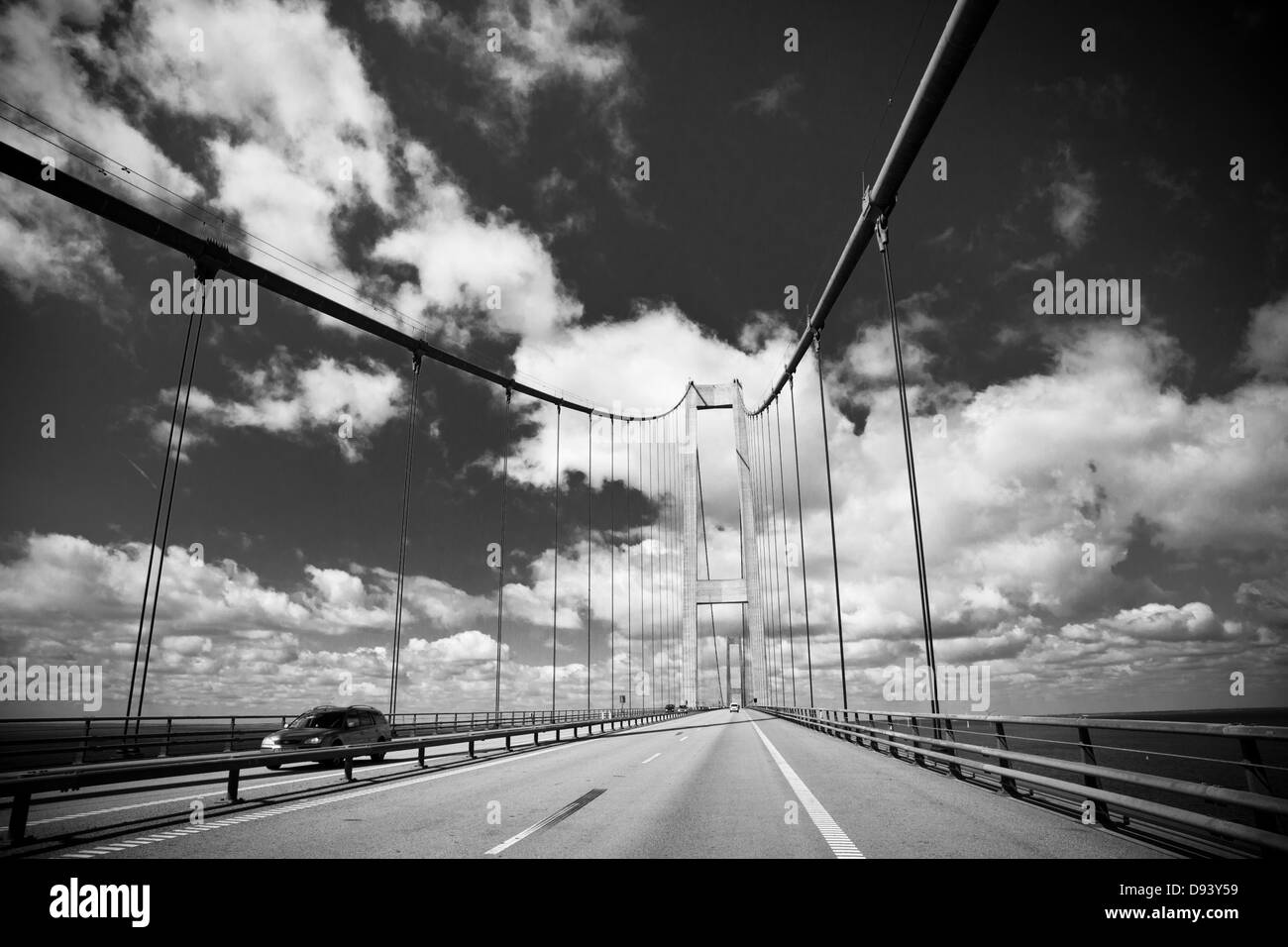 Motorway suspension bridge Black and White Stock Photos & Images - Alamy