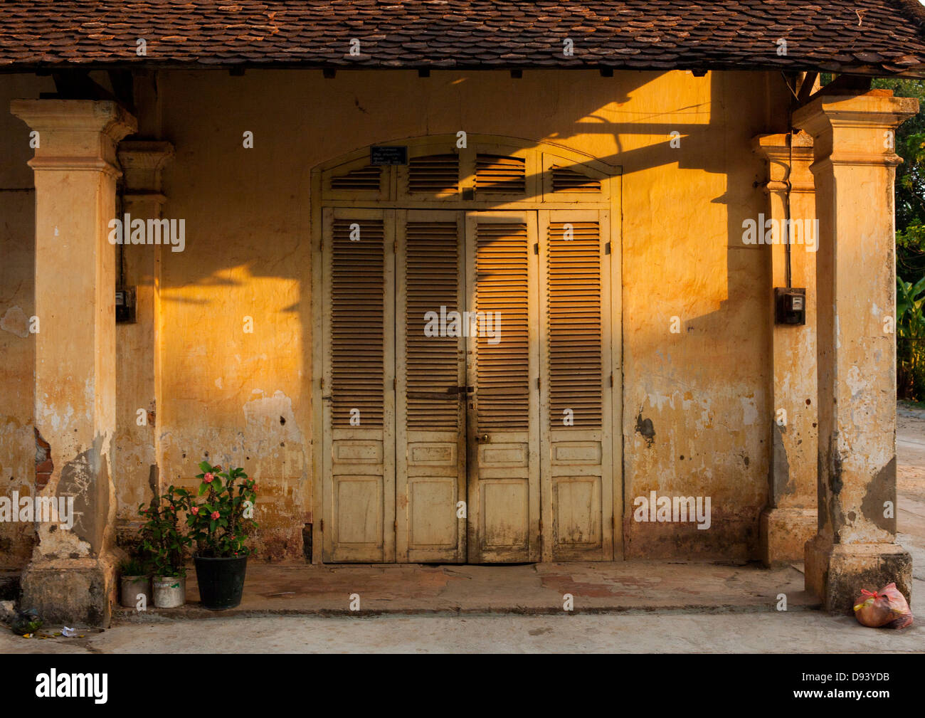 Old French Colonial House, Thakhek, Laos Stock Photo