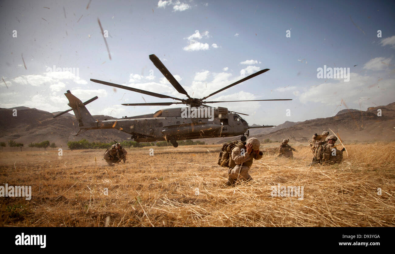Operation Stallion US Marines exit a CH-53E Super Stallion during a clearing operation ...
