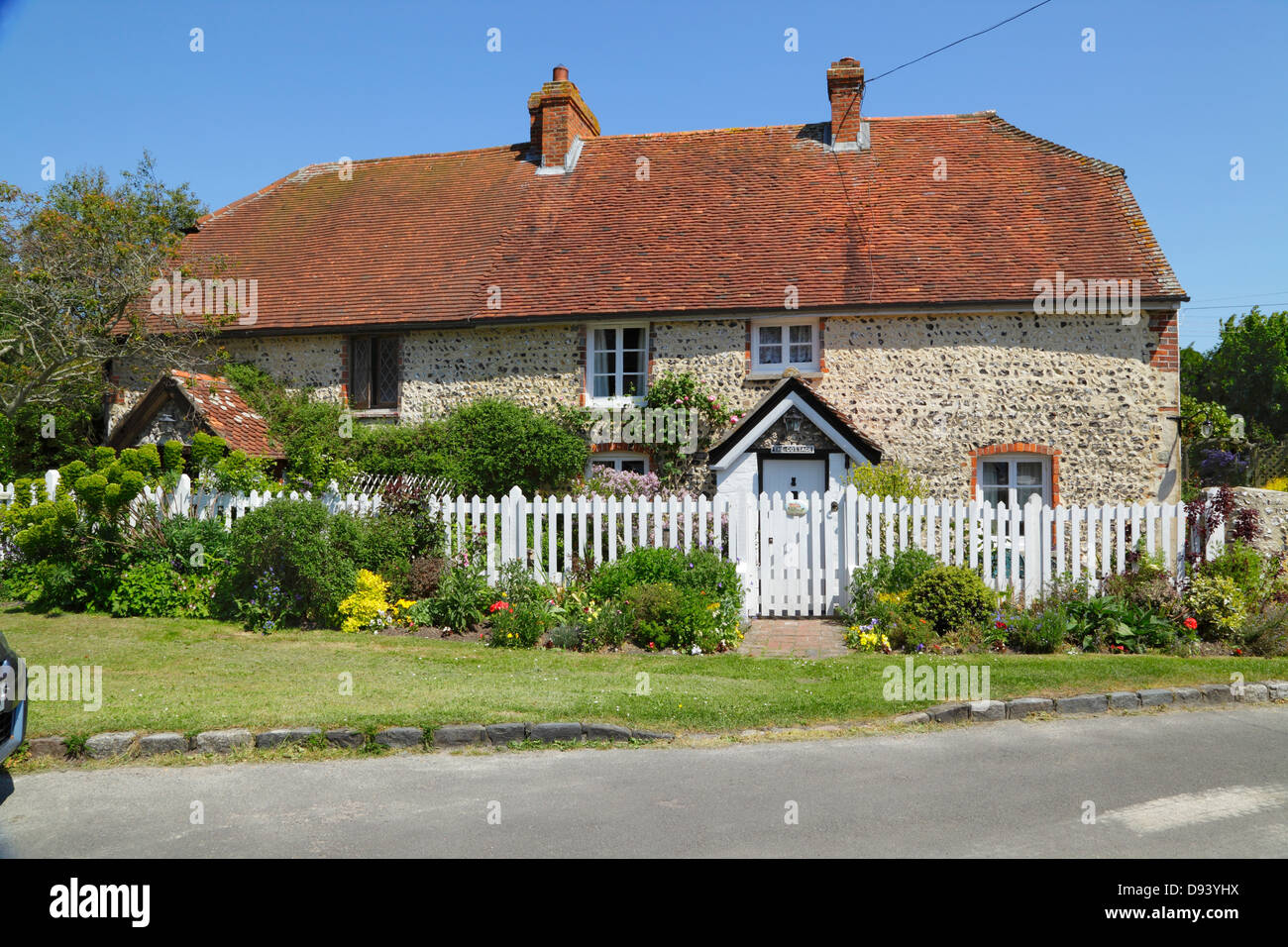 Flint Cottage Alfriston East Sussex Stock Photos Flint Cottage