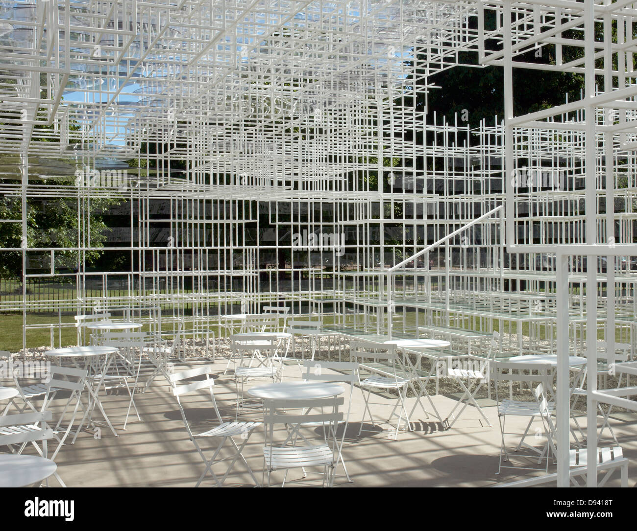 Serpentine Gallery Pavilion 2013 designed by Japanese Architect Sou Fujimoto, London, UK Stock Photo