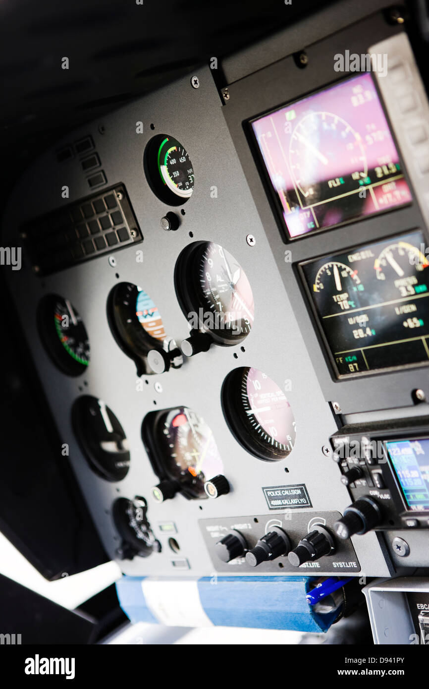Dashboard of helicopter Stock Photo Alamy
