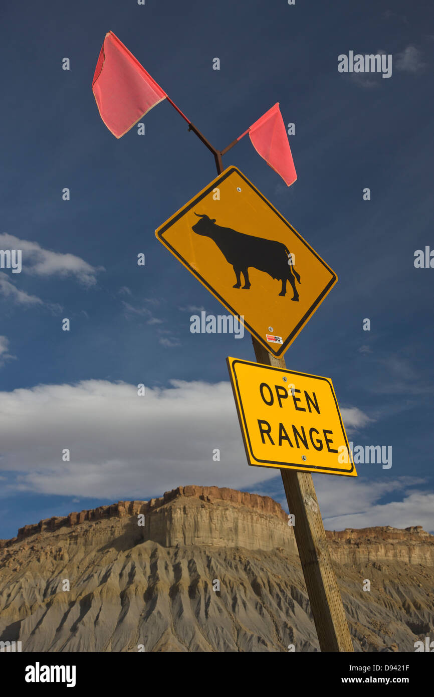 Open Range Cattle Crossing Road Sign Near Monument Valley Arizona Stock  Photo - Download Image Now - iStock
