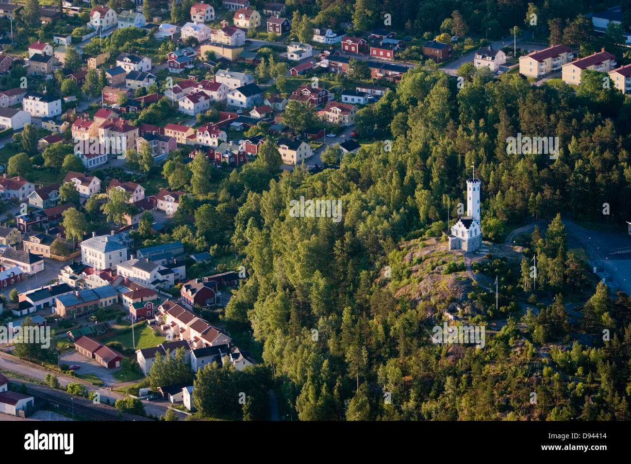 A city, aerial view, Sweden. Stock Photo