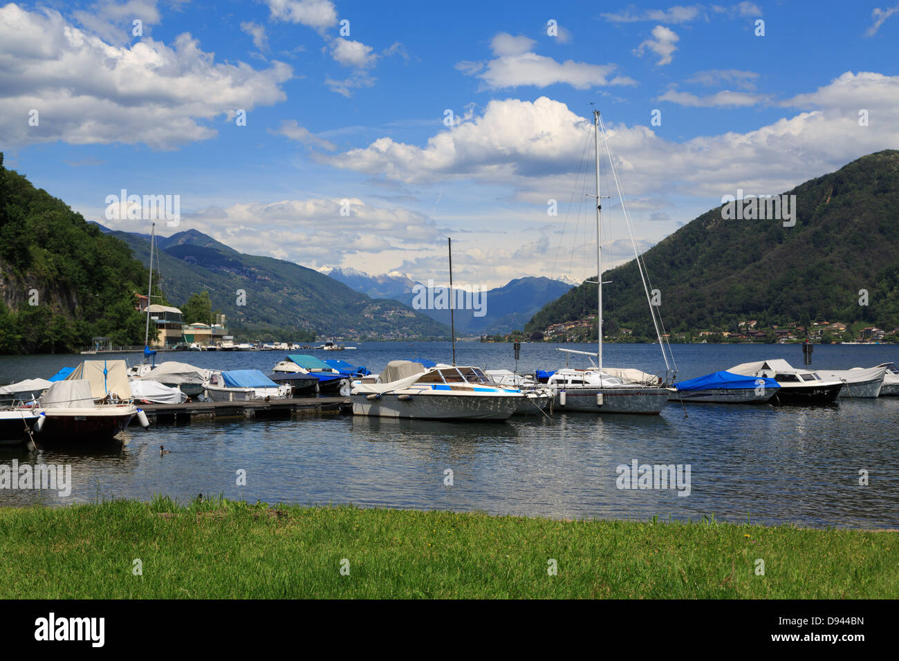 Brusimpiano, a comune on Lake Lugano in the Province of Varese Stock Photo