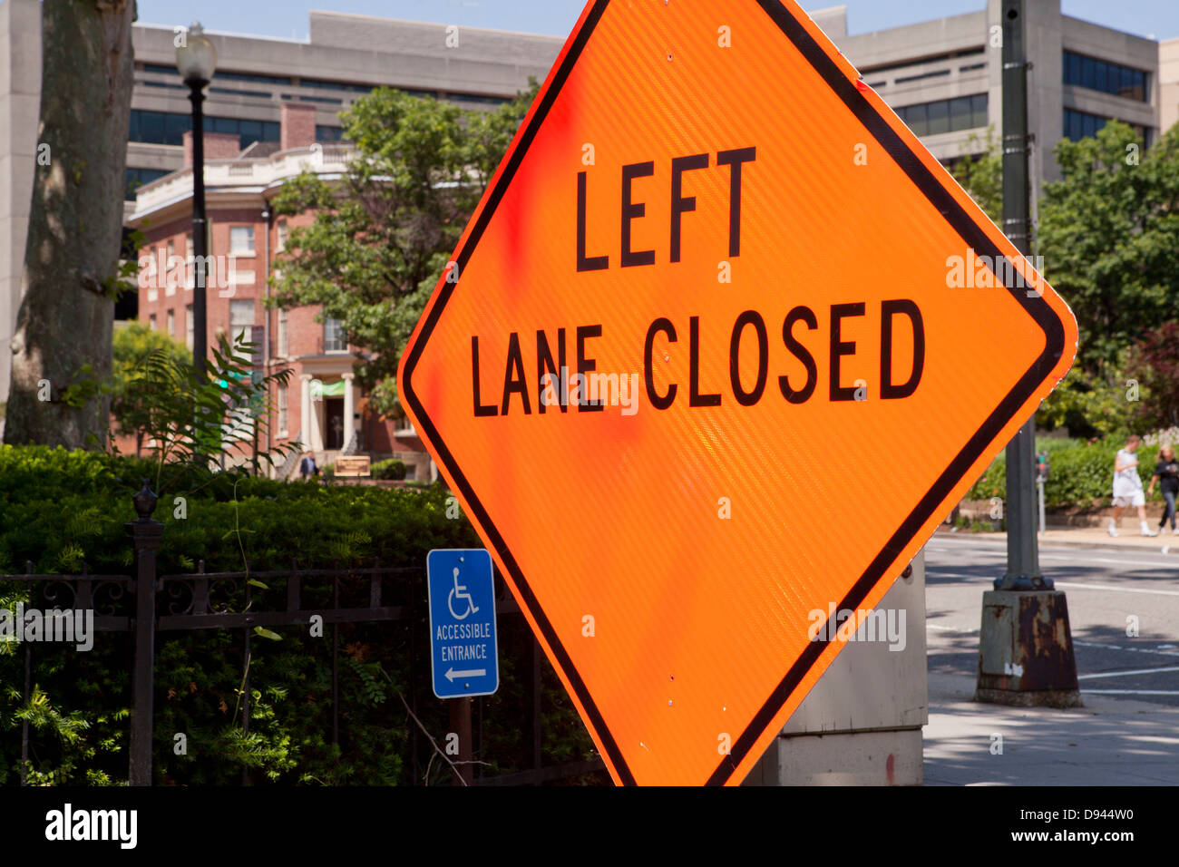 Lane closed sign hires stock photography and images Alamy