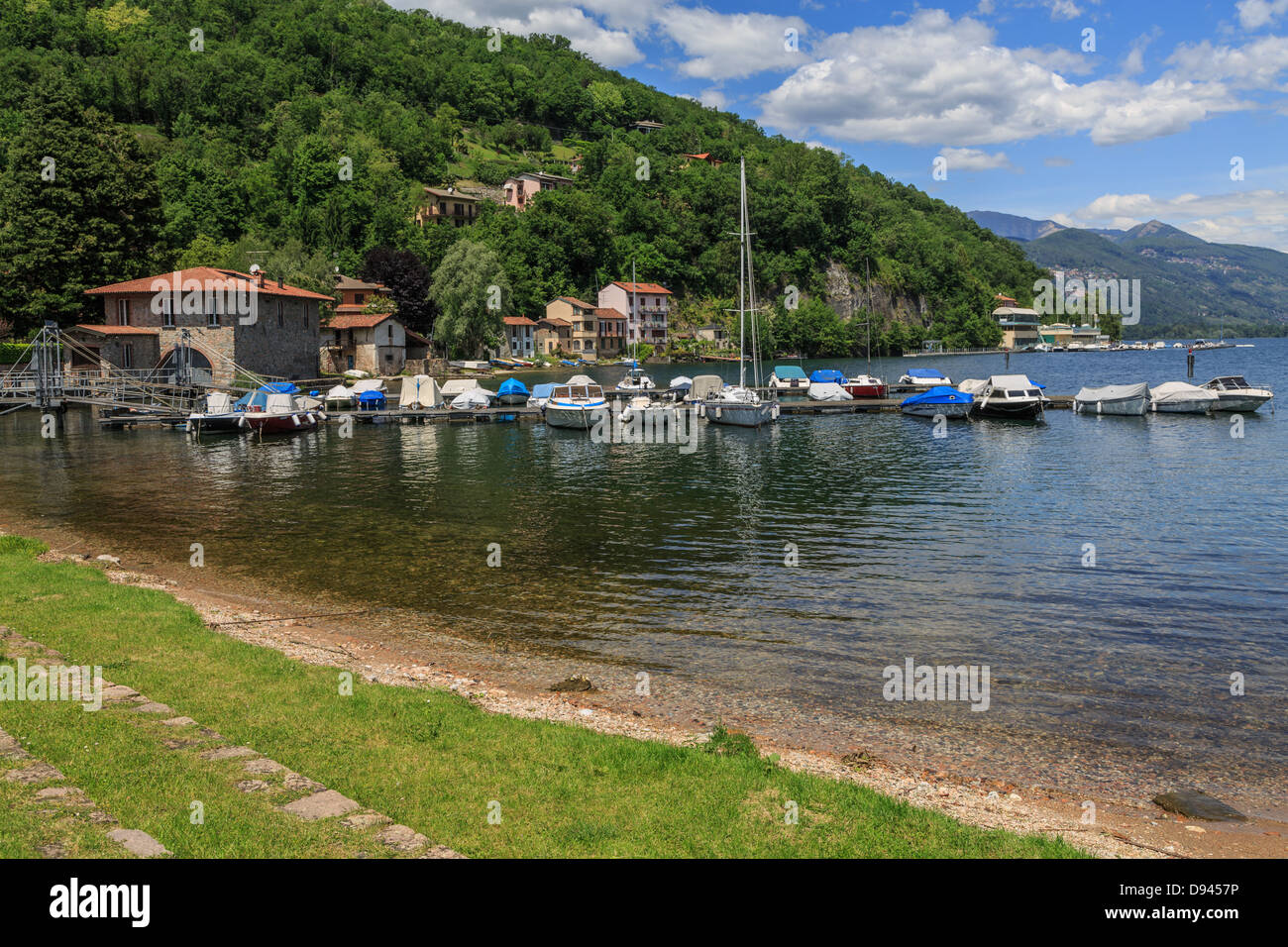 Brusimpiano, a small village near Ponte Tresa on lake Lugano, Varese province Stock Photo