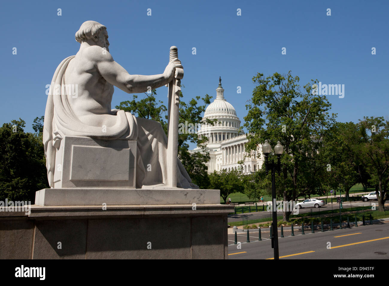Majesty of Law sculpture at the Rayburn US House of Representatives building  - Washington, DC USA Stock Photo