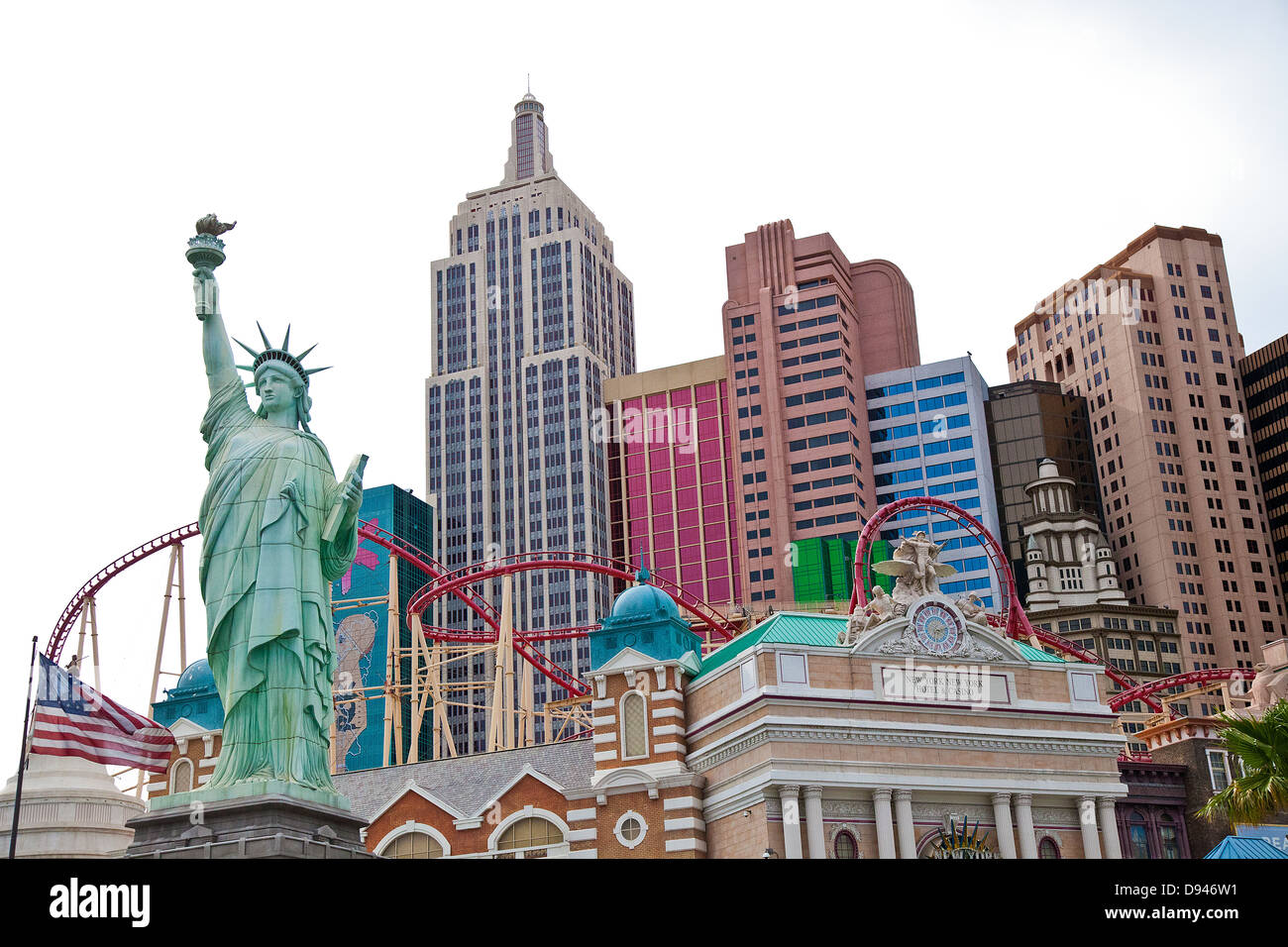 Low angle view of miniature Statue of Liberty in Las Vegas Stock Photo