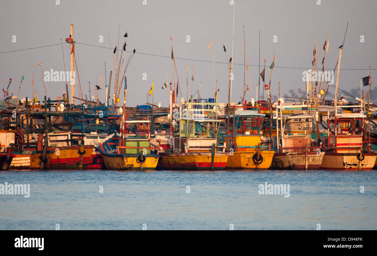 View of moored fishing boats Stock Photo - Alamy