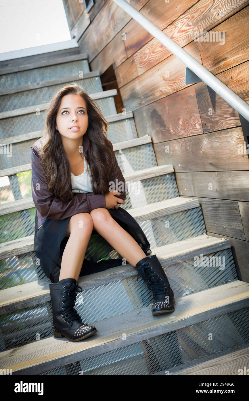 Girl shorts boots hi-res stock photography and images - Alamy