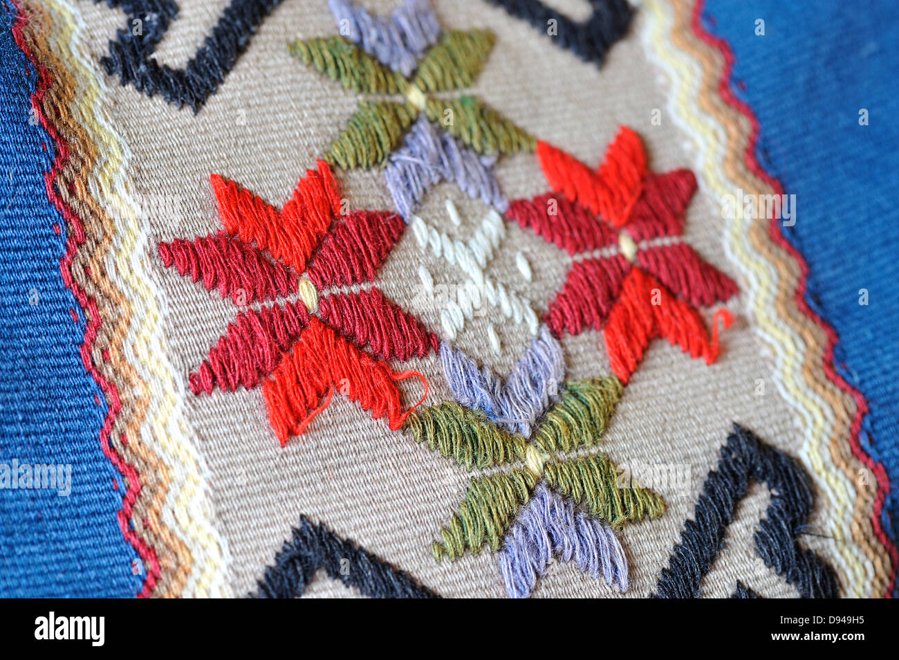 Closeup of traditional embroidery Stock Photo Alamy