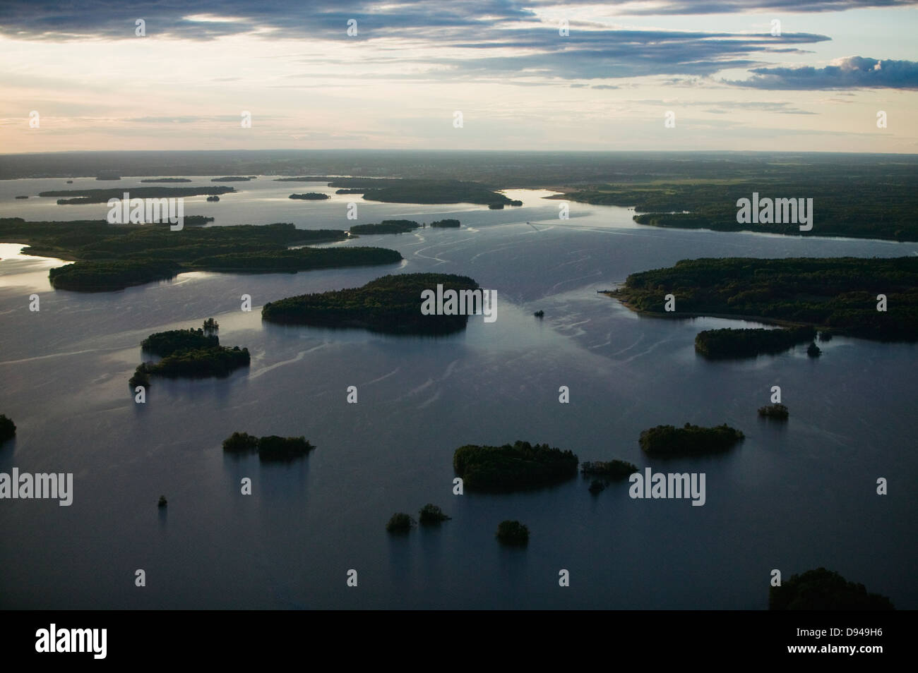 Islands in a lake, Malaren, Sweden. Stock Photo