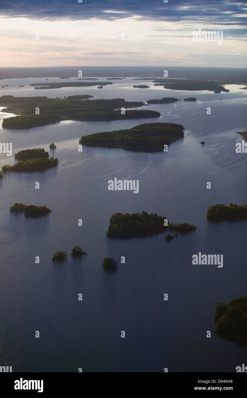 Islands in a lake, Malaren, Sweden. Stock Photo