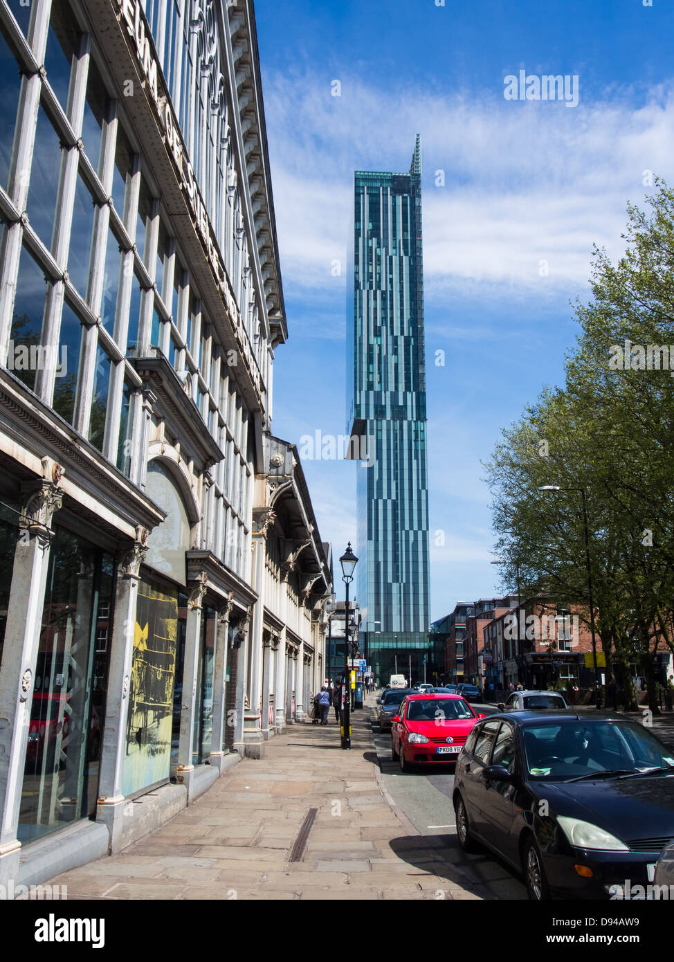 Liverpool Road in Manchester looking towards Beetham Tower Stock Photo Alamy