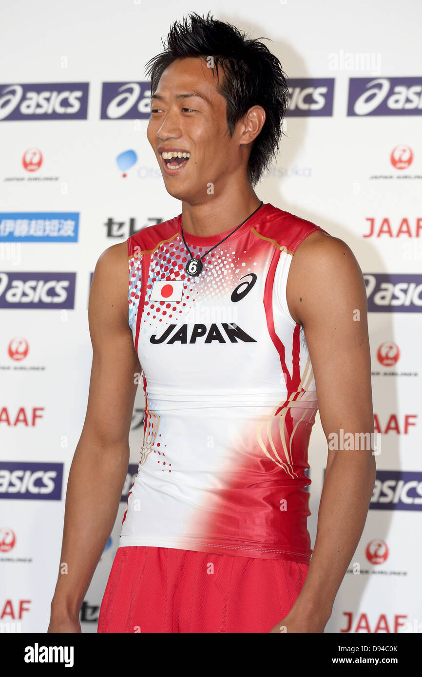 Tokyo, Japan. 10th June, 2013. Seito Yamamoto (JPN),  JUNE 10, 2013 - Athletics : Athletics Japan National Team Press Conference for the IAAF World Championships 2013 Moscow at Akasaka Sacas Gallery in Tokyo, Japan.  Credit: Aflo Sport/Alamy Live News Stock Photo