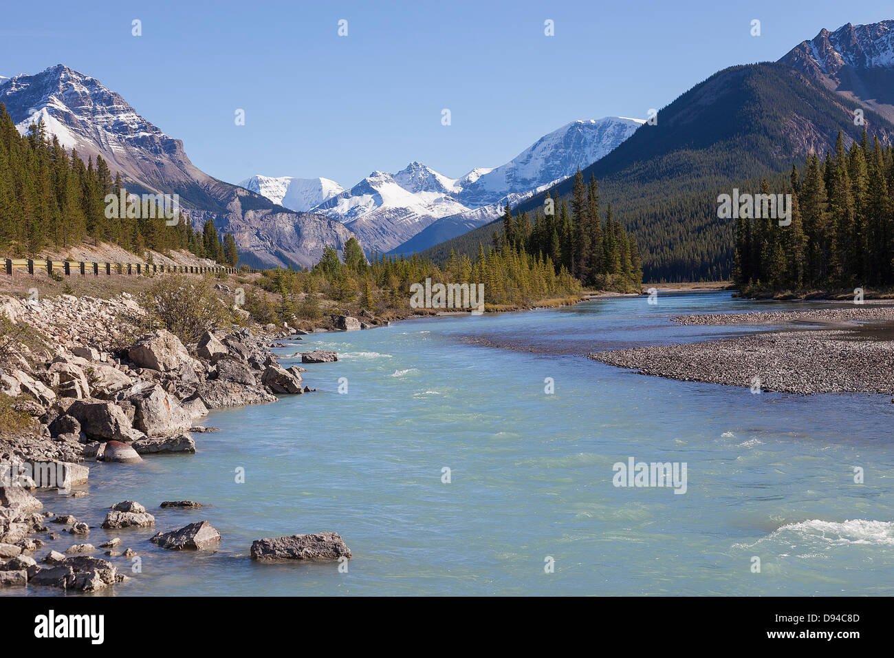 Athabasca River, Japsper National Park, Canada Stock Photo