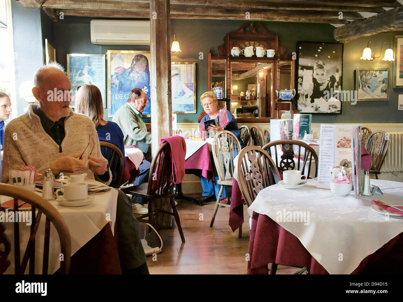 Interior of the traditional Polly Tea Rooms on the High Street of the Wiltshire town of Marlborough, England Stock Photo