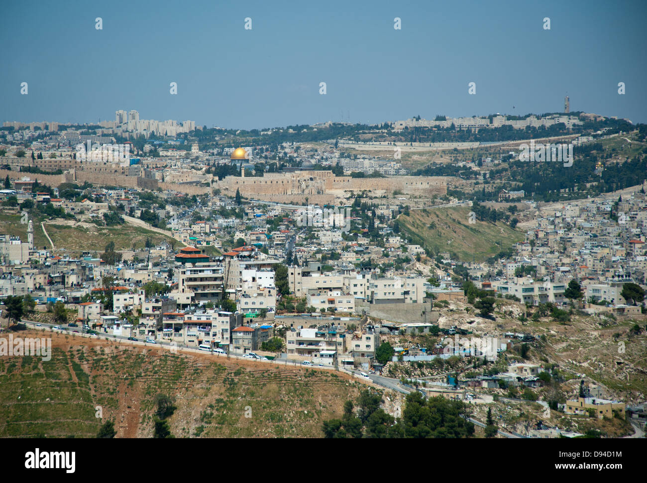 Jerusalem view from Mount of Olives Stock Photo