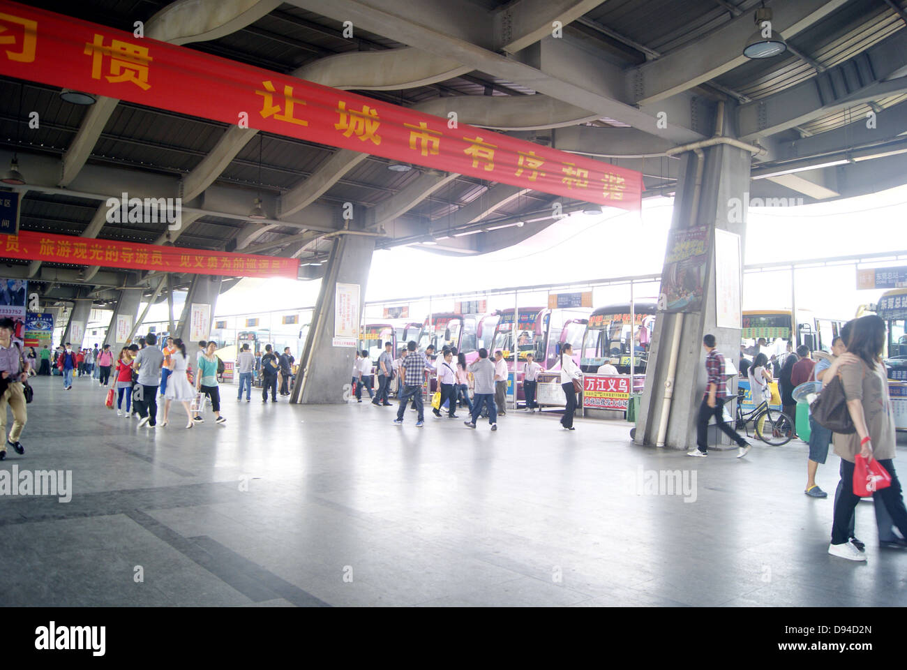 Dongguan bus station of the passenger, in China. Stock Photo