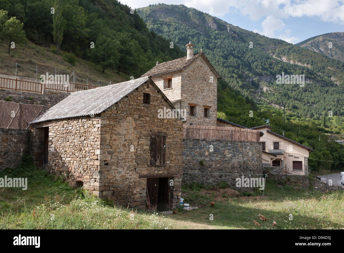 Rustic farmhouse in the village of Torla - Huesca, Aragon, Spain Stock Photo