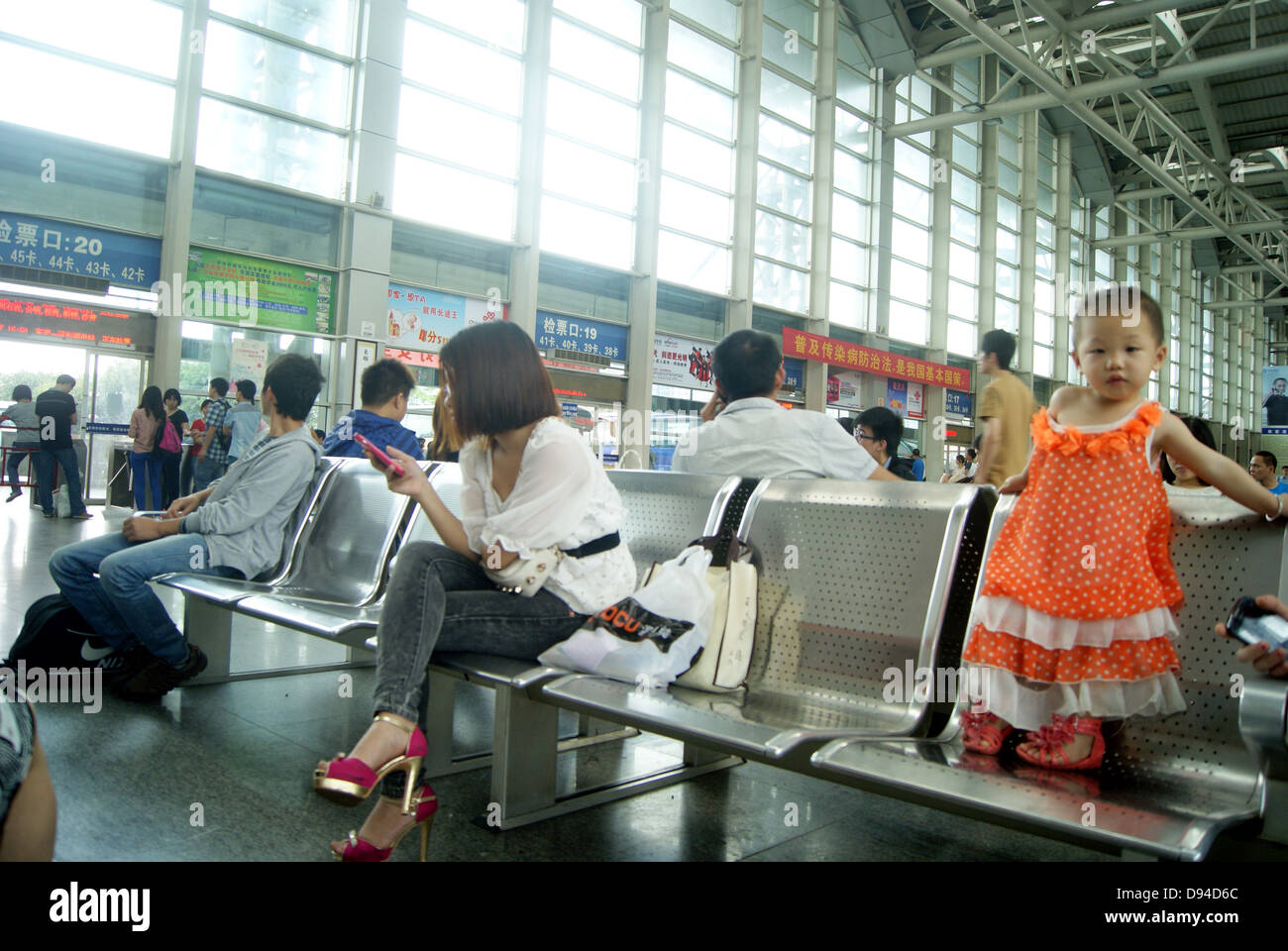 Dongguan bus station of the passenger, in China. Stock Photo