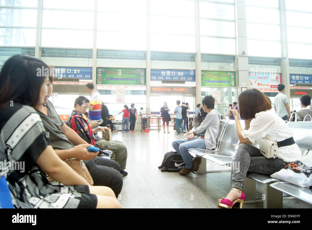 Dongguan bus station of the passenger, in China. Stock Photo