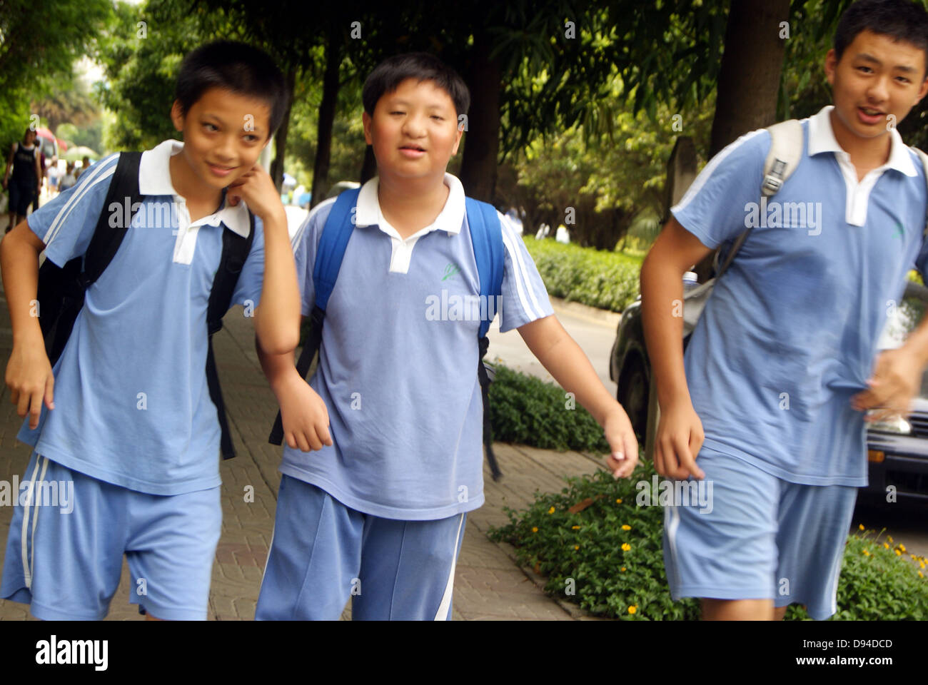 Students come home from school, in shenzhen, China Stock Photo Alamy
