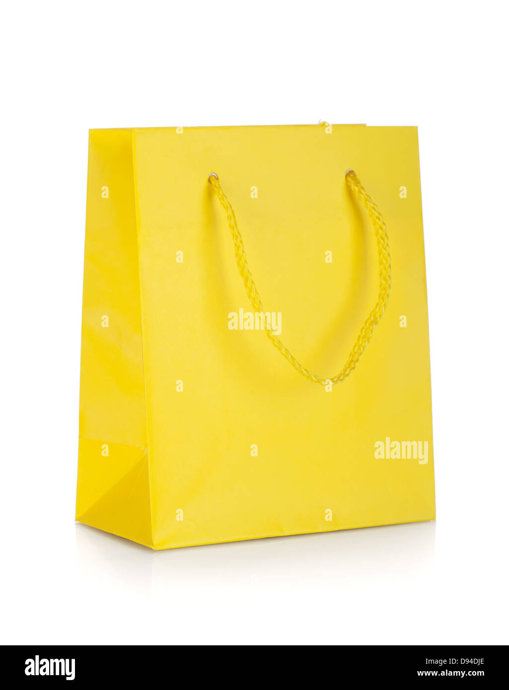 Yellow gift bag. Isolated on white background Stock Photo Alamy