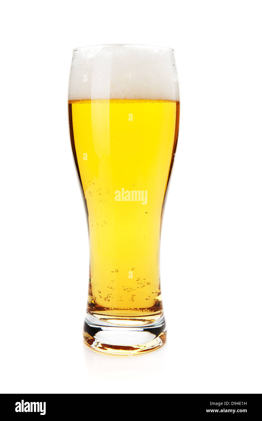 Lager beer glass. Isolated on white background Stock Photo Alamy