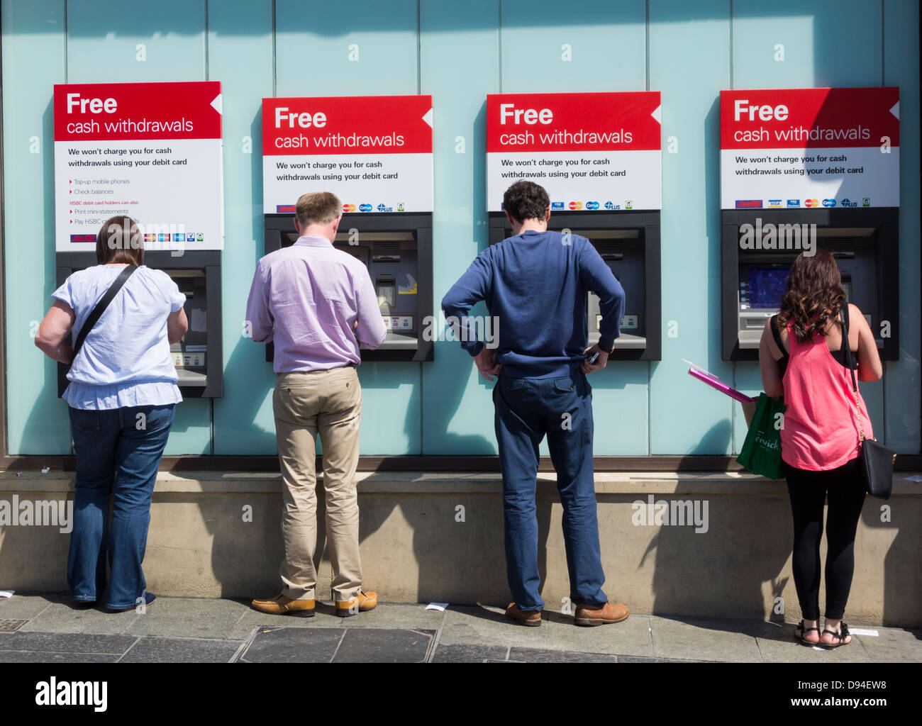 HSBC ATM cash machines, Newcastle upon Tyne, England, UK Stock Photo