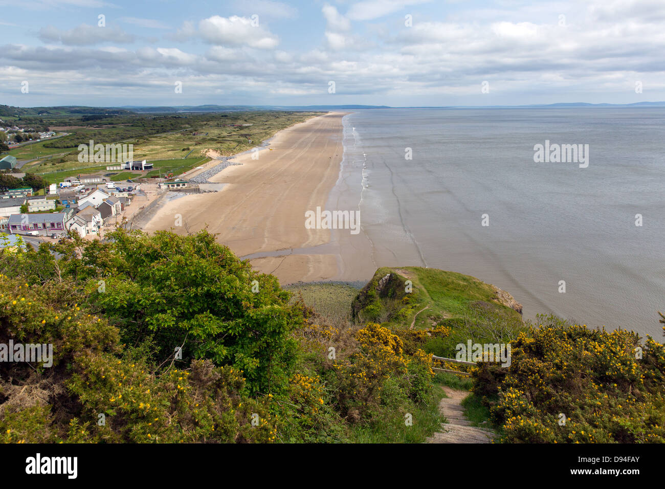 Pendine Sands beach Carmarthen Bay South Wales between Laugharne and