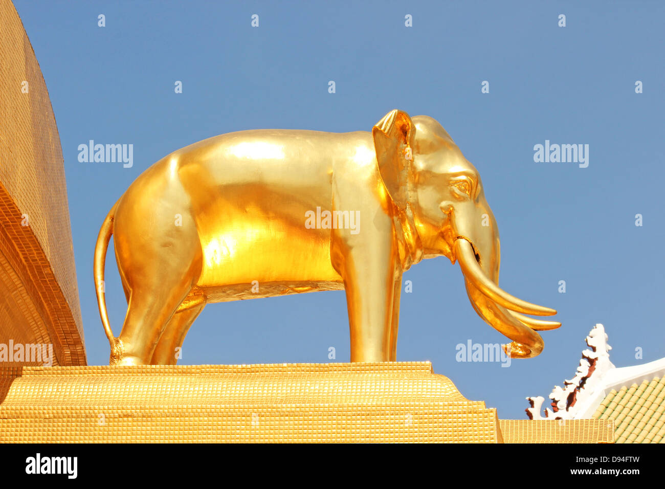 Golden Elephant Statue Stock Photo Alamy