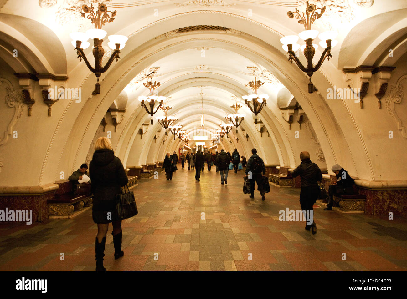 metro station arbatskaya, moscow, russia Stock Photo - Alamy