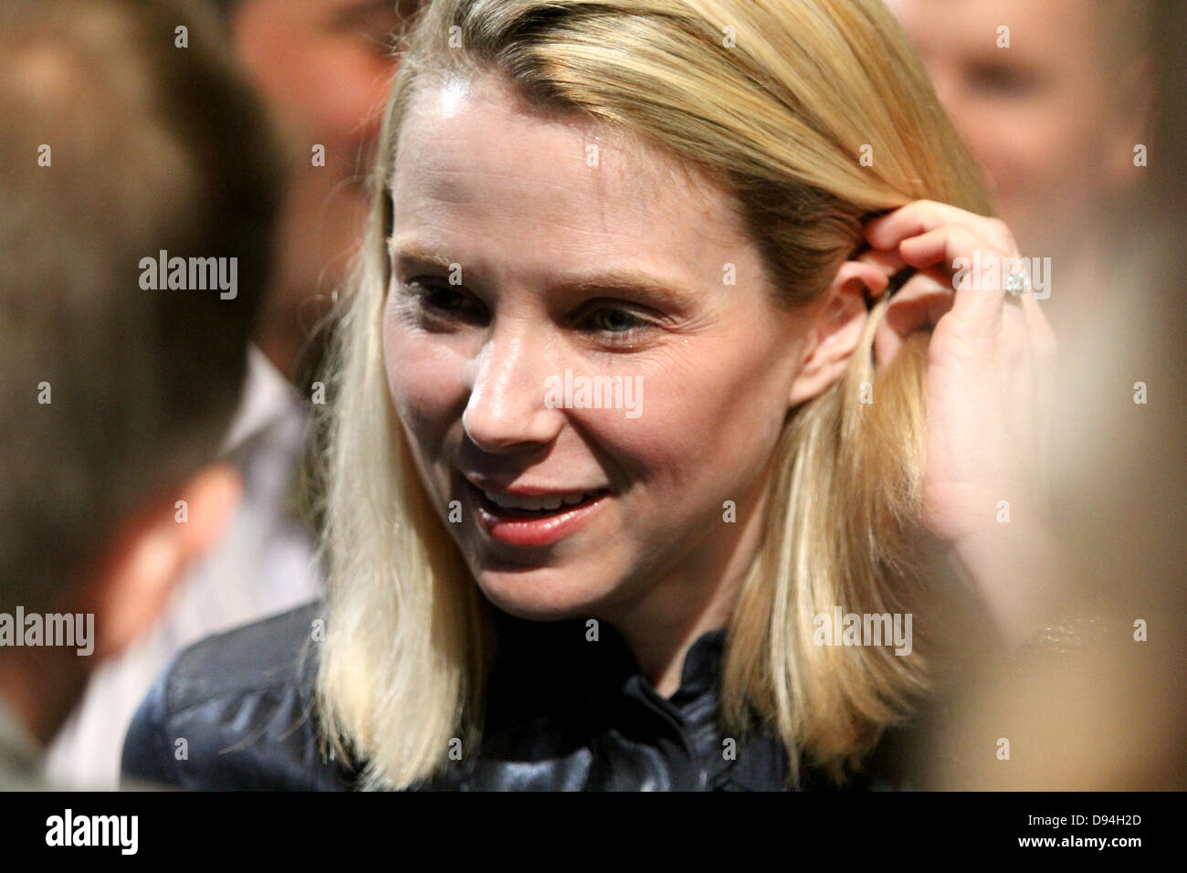 Yahoo President and CEO Marissa Mayer is pictured during the Apple World Wide Developers Conference in San Francisco, California, USA 10, June 2013. Apple unveiled new software for its computers, smartphones and tablets Monday at the World Wide Developers Conference. Photo: Christoph Dernbach/dpa Stock Photo