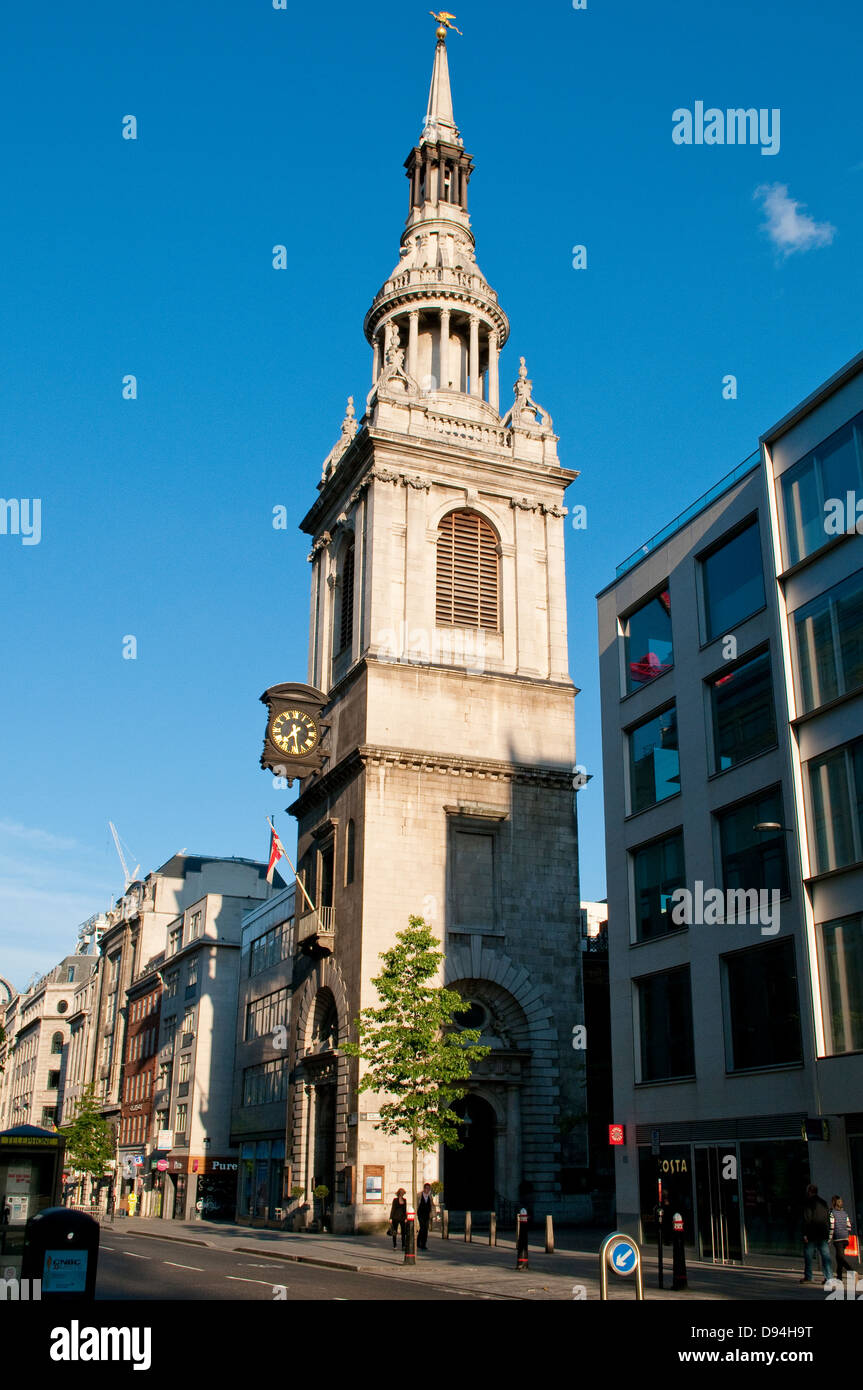 St Mary le Bow Church on Cheapside, London, UK Stock Photo