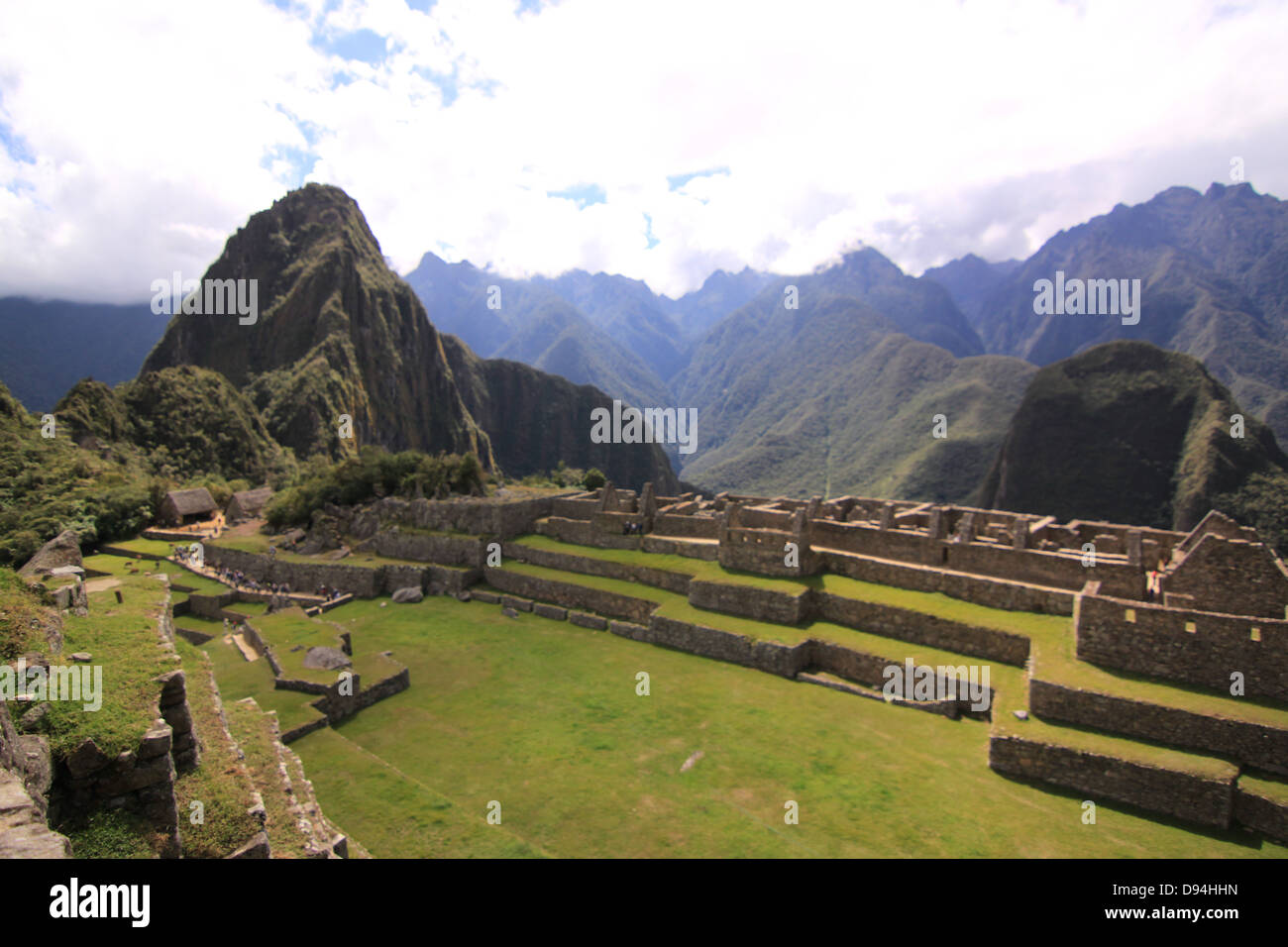 Inca Stone terracing at the Machu Picchu archaeological site. Cuzco ...