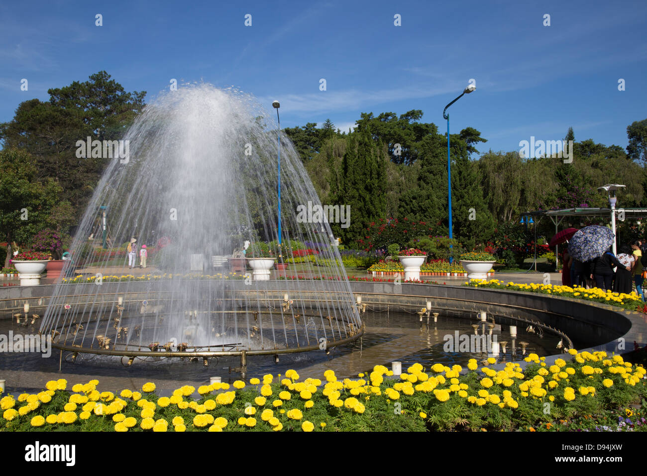 Dalat Flower Gardens were established in 1966 as Dalat is an excellent place for flowers and plants to thrive. Stock Photo