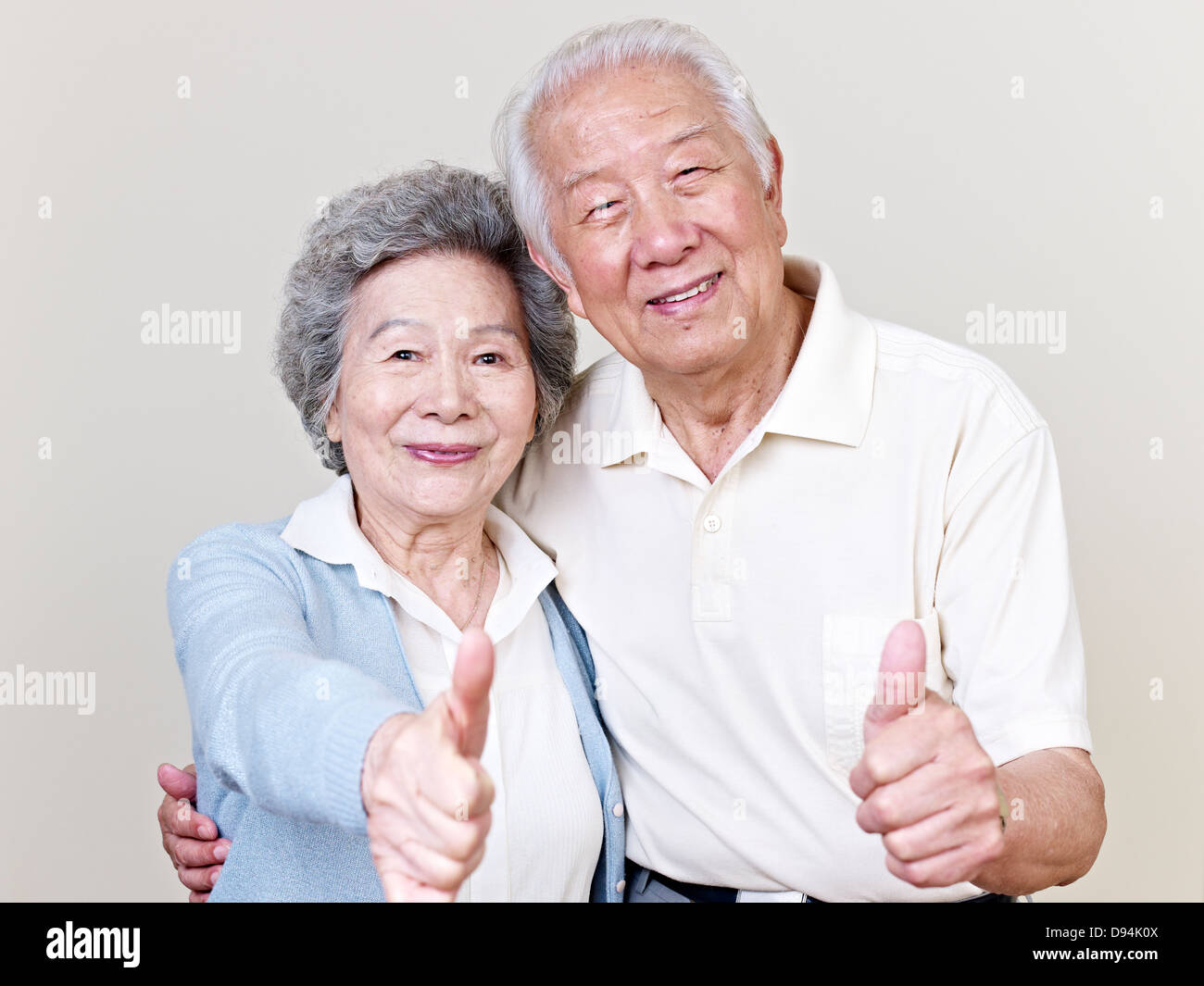 Senior woman thumbs up hi-res stock photography and images - Alamy