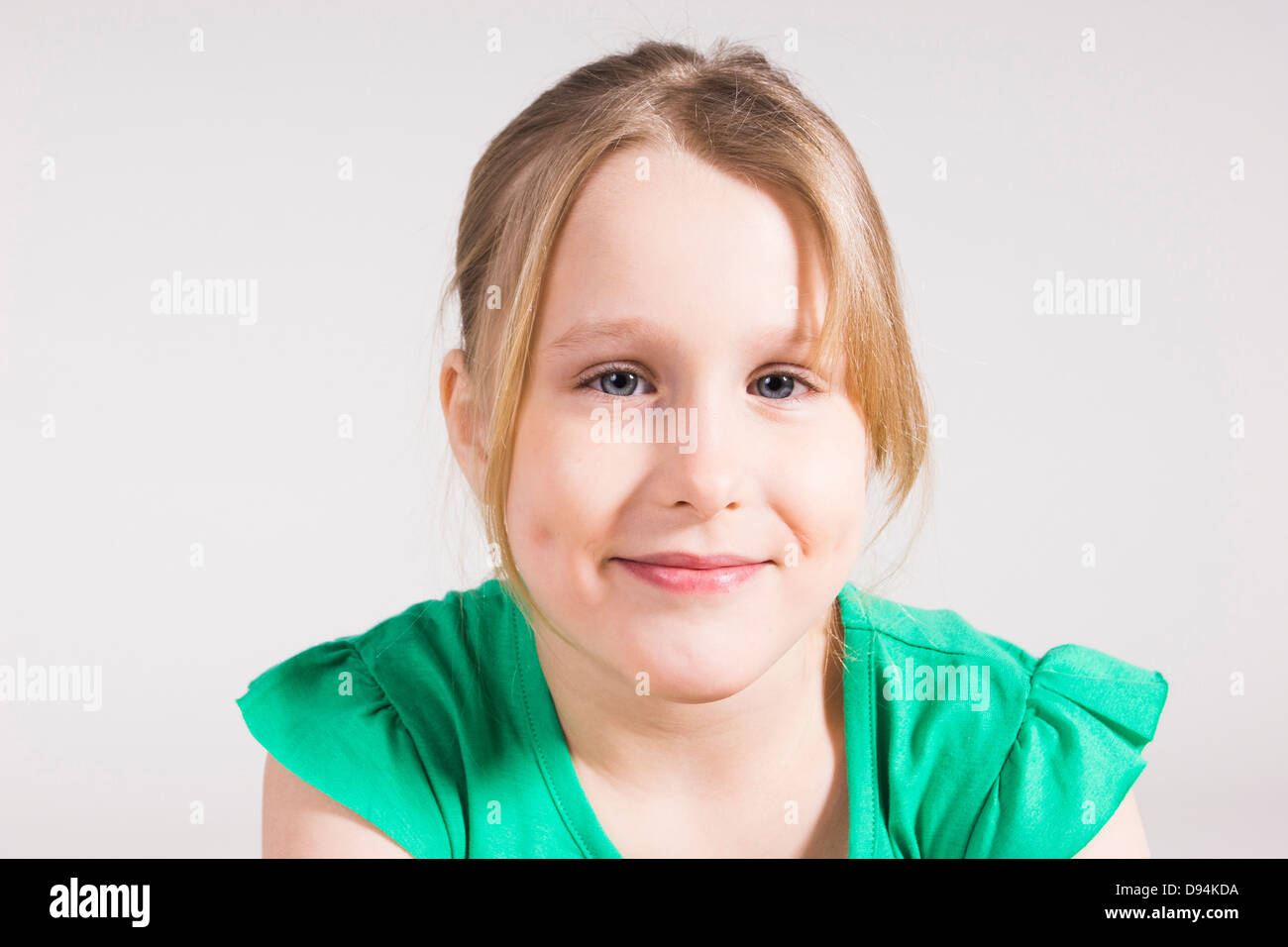 Head and Shoulders Portrait of Girl in Studio Stock Photo Alamy