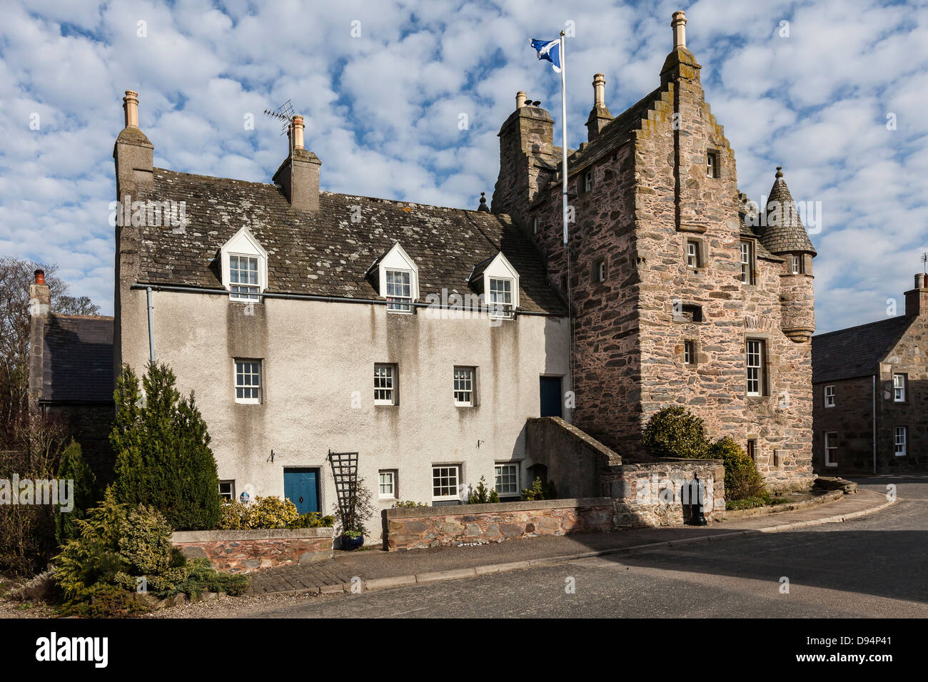 Fordyce Castle in Fordyce village in Aberdeenshire, Scotland Stock