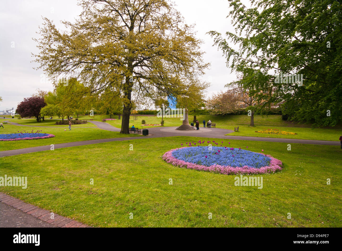 Flower Beds Of Spring Flowers In The Fort Gardens At Gravesend Kent UK Stock Photo Alamy